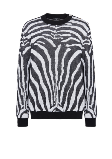 Zebra print linen jumper