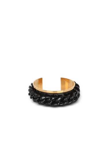 Brass chain cuff bracelet