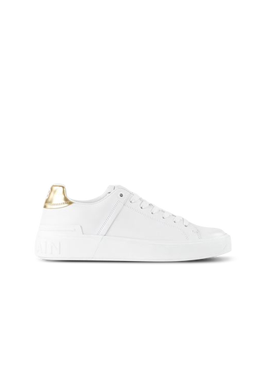 Calfskin and metallic leather B-Court sneakers