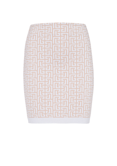 Short knit skirt with Balmain monogram